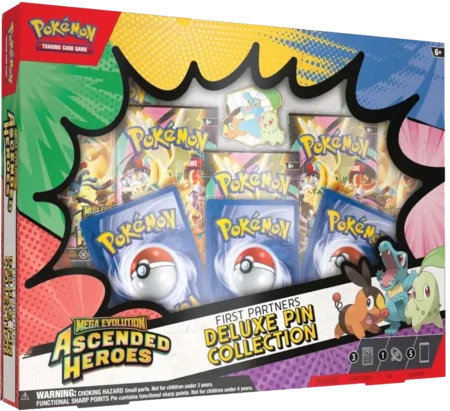[FR] Pokémon – 🎉 Collection Deluxe Pokémon avec Pin’s – Premiers Partenaires Méga-Évolution : Héros Transcendants 🌱🔥💧🎁