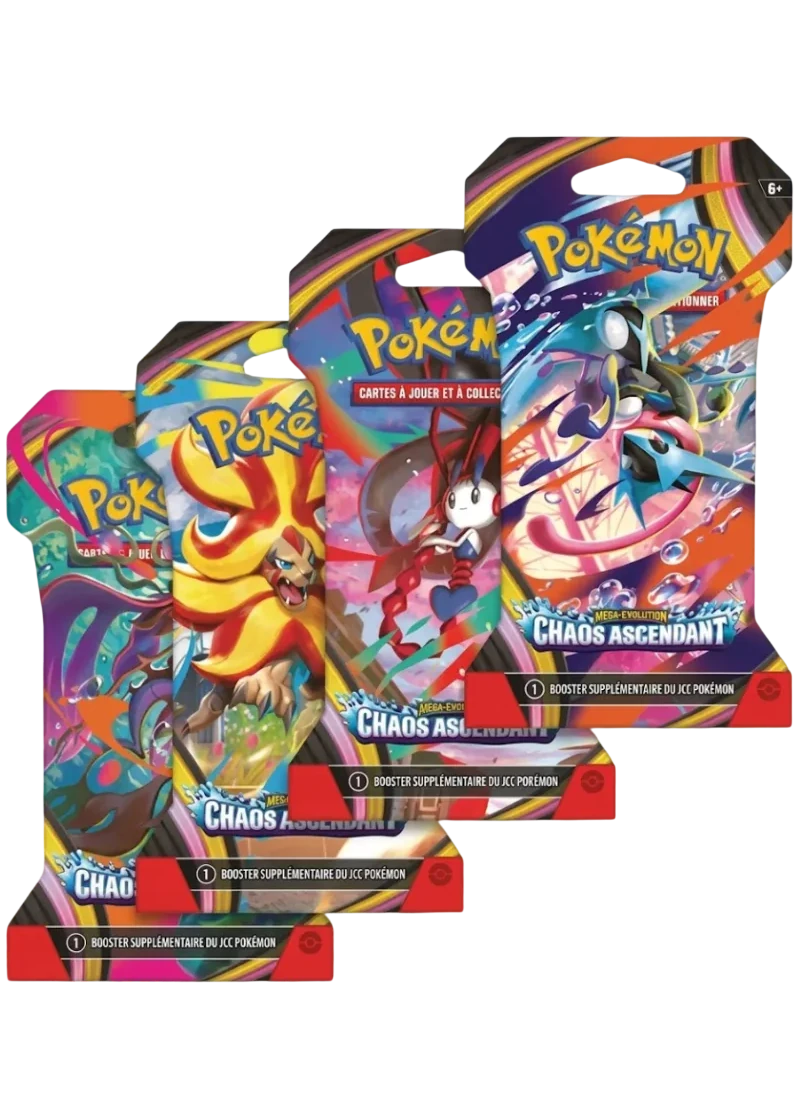 🇫🇷 Pokémon TCG – Booster sous Blister Chaos Ascendant ✴️🎴🔥
