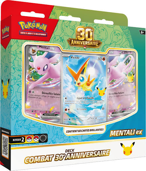 🇫🇷 Pokémon TCG – Deck Combat 30ᵉ Anniversaire Mentali-ex ou Noctali-ex ✨🌙