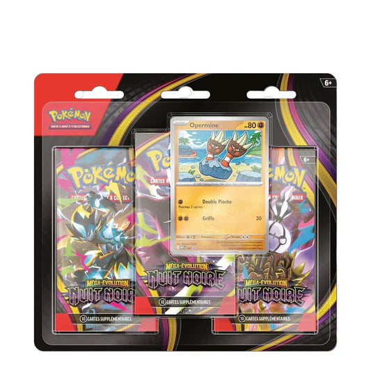 [FR] Pokémon TCG – Tripack Nuit Noire ME05 ✨🌑